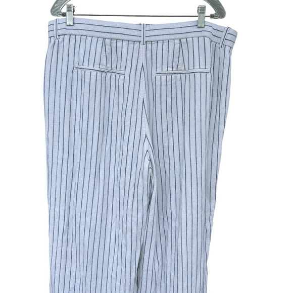 Abercrombie & Fitch Linen White Sloan Pant Blue Pin Stripe - Size 33/16 Short - Picture 8 of 10